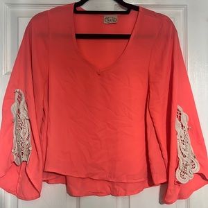 Embellished bell sleeved top